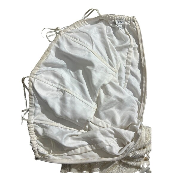 Vtg Cache Strapless White Beaded Maxi Dress Sz 4 - Picture 7 of 16